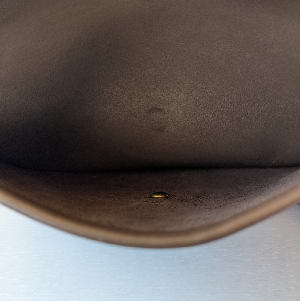 Coach Taupe Leather Top Handle Crossbody Bag with Gold Hardware - Picture 14 of 15